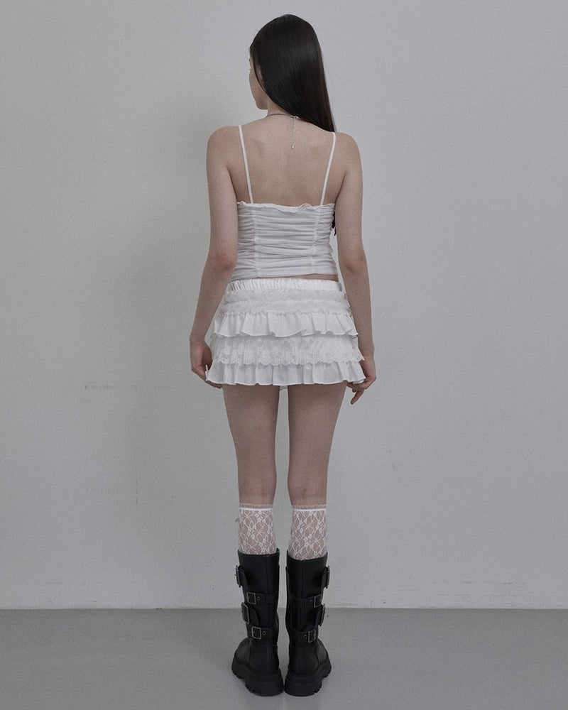 【SETUP‐EXE】MESH SHIRRING SLEEVELESS