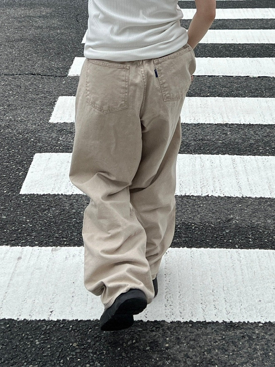 受注制【Chikashitsu +】damage cotton volume pants