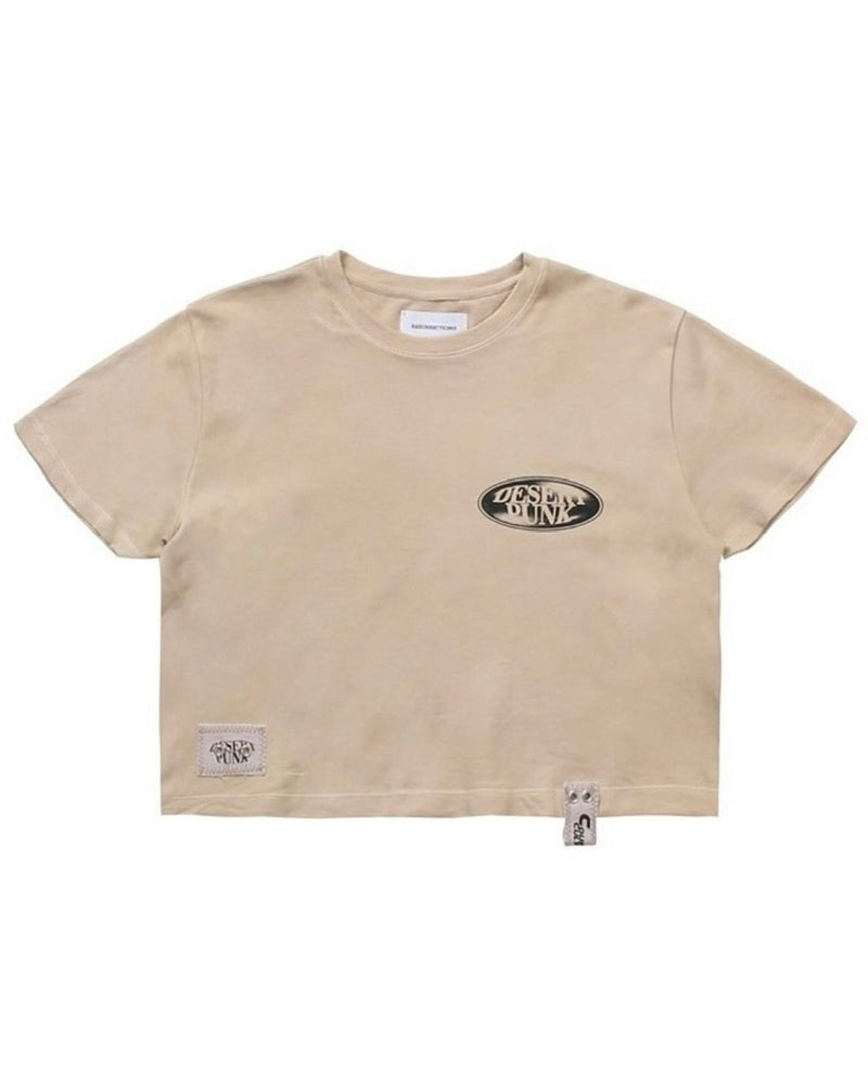 【RESURRECTION13】Washed Patchwork Crop T-Shirt (Women)