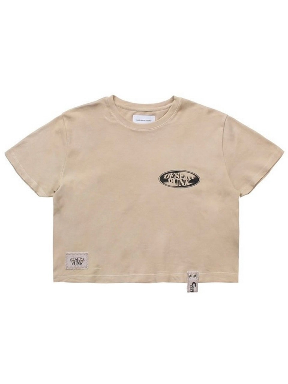 【RESURRECTION13】Washed Patchwork Crop T-Shirt (Women)