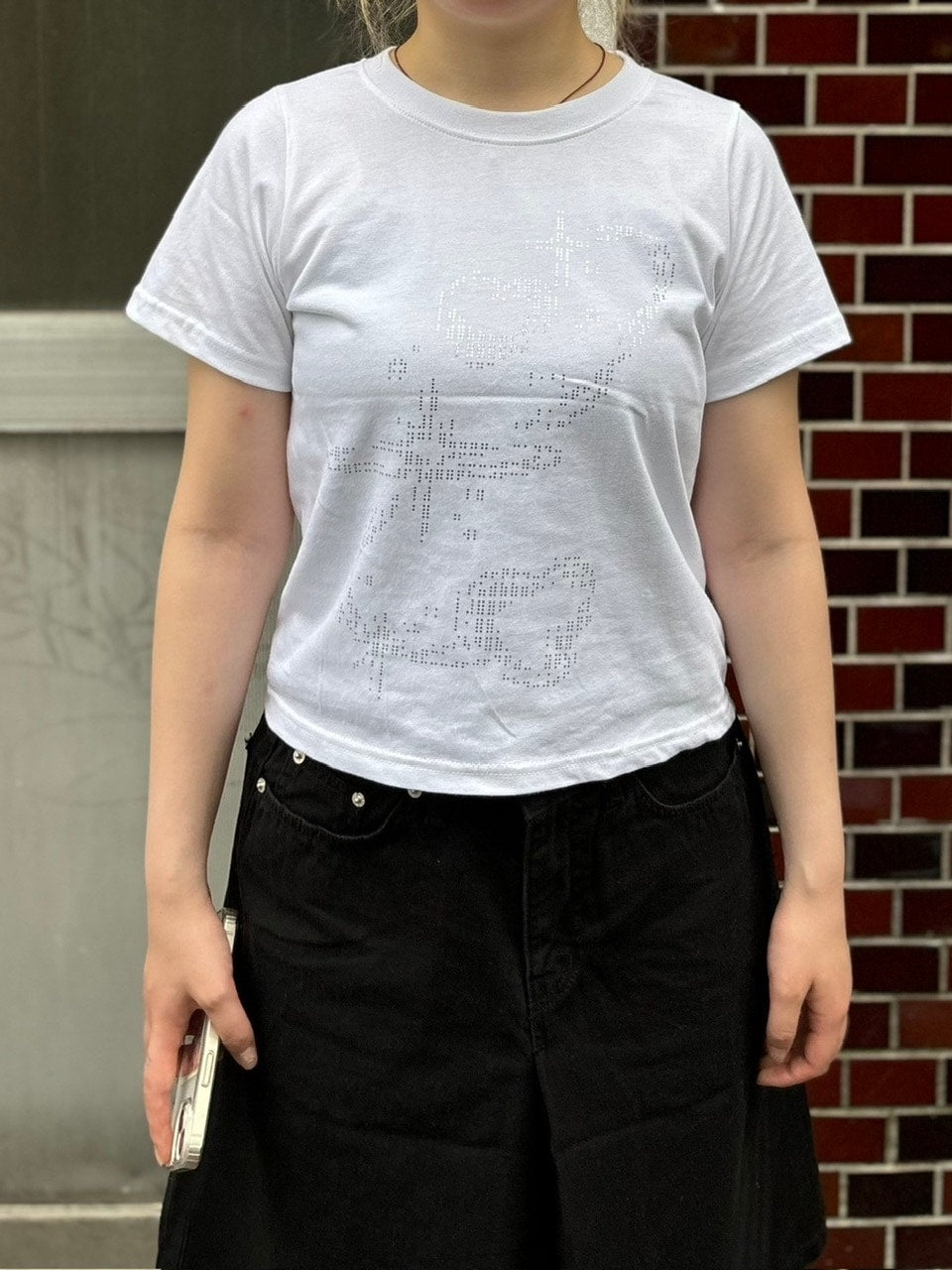 受注制【OaKS】twinkle cropped t-shirt (2color)