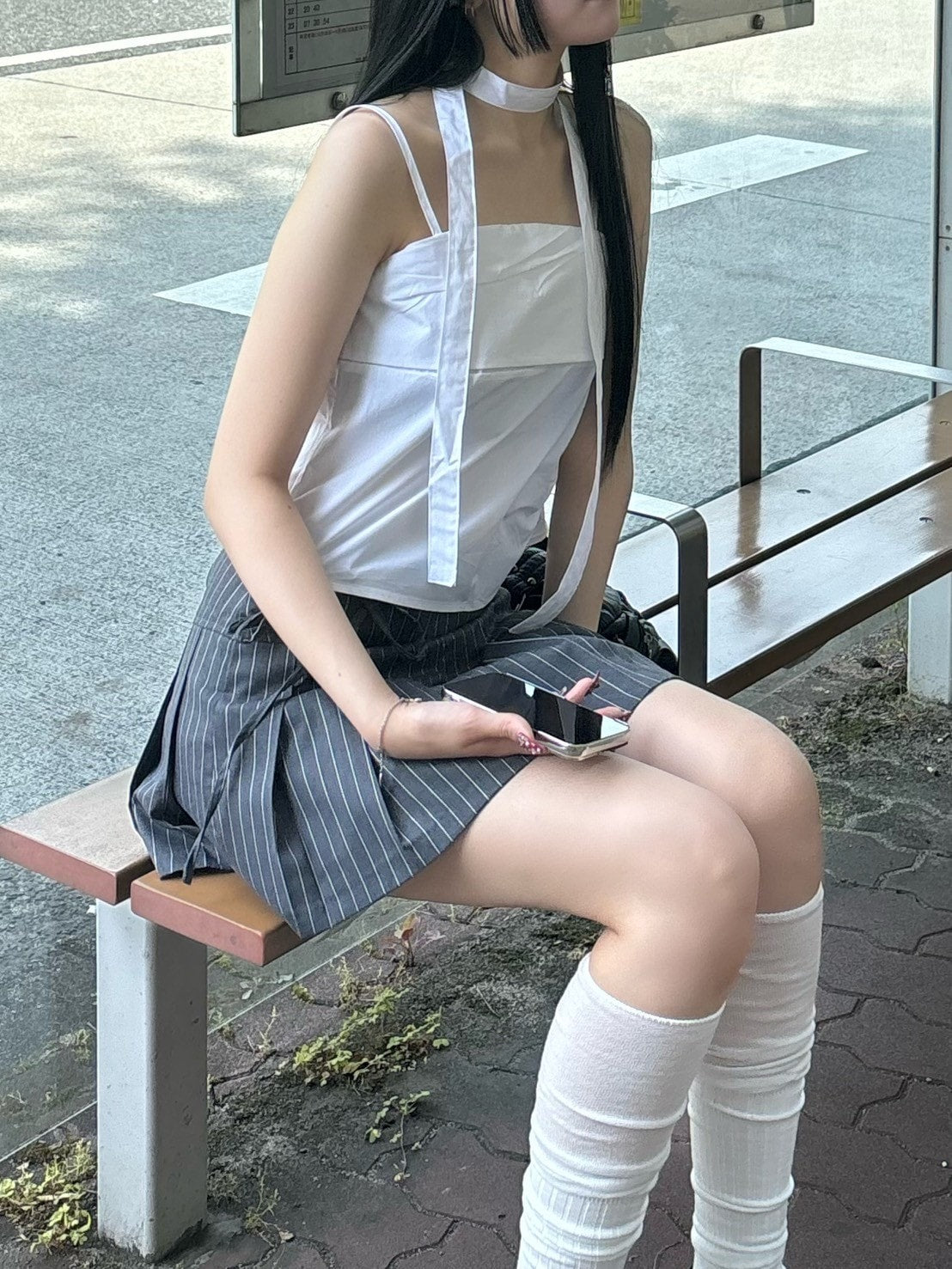 受注制【OaKS】choker set sleeveless blouse (3color)