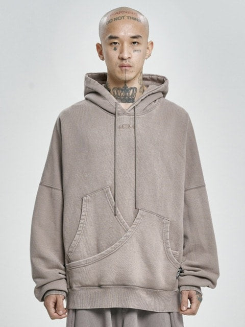 【AJOBYAJO】Curve Pocket Washed Hoodie