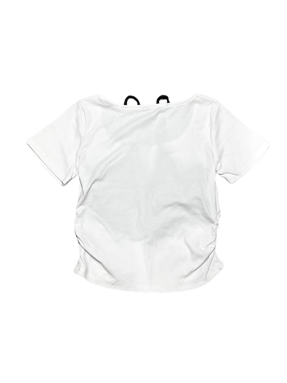 受注制【Never mind the XU】lettrering layered cropped tee (3color) / 【ネバーマインドザエックスユー】レタリングレイヤードクロップドロゴプリント半袖Tシャツ