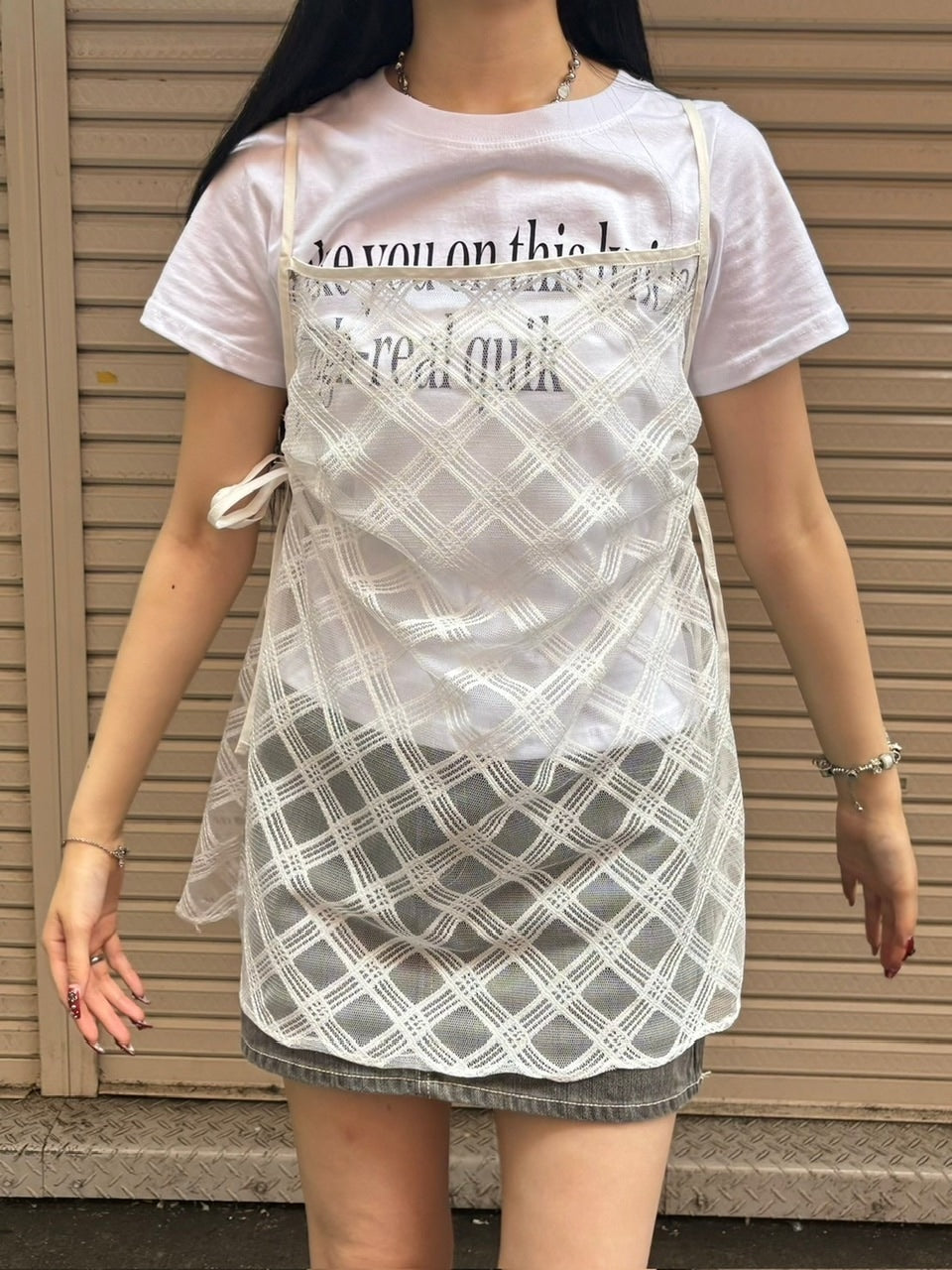 受注制【OaKS】layered check onepiece (2color)