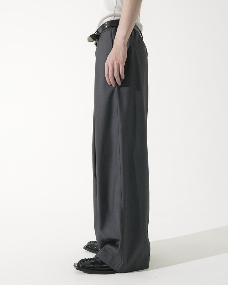 【CS】cross tuck drape slacks (charcoal)