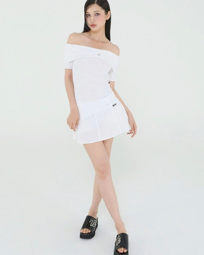 【Uglyshadow】UNBALANCED KNIT OFF SHOULDER