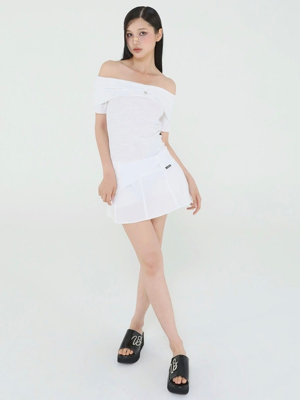 【Uglyshadow】UNBALANCED KNIT OFF SHOULDER