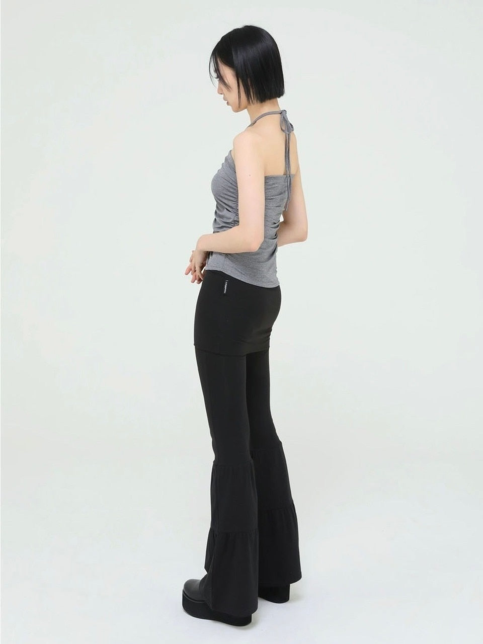 【Uglyshadow】BEADS SHIRRING TOP