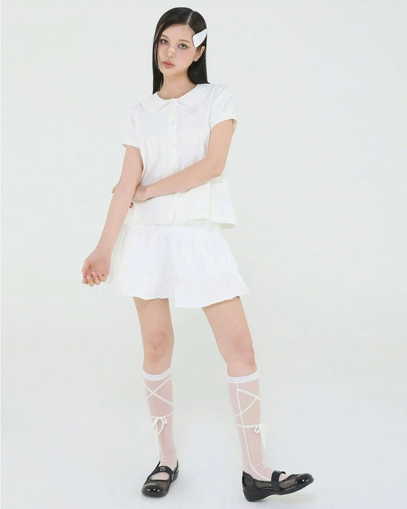【Uglyshadow】BEADS CANCAN FLARE SKIRT