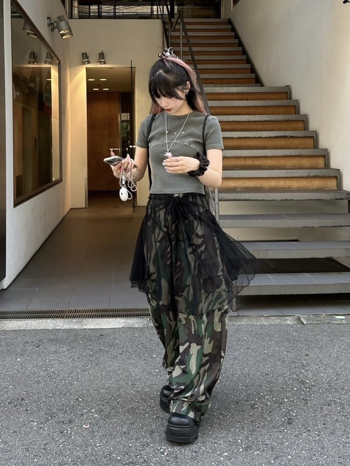 受注制【Never mind the XU】pigment rib crop tee (3color)