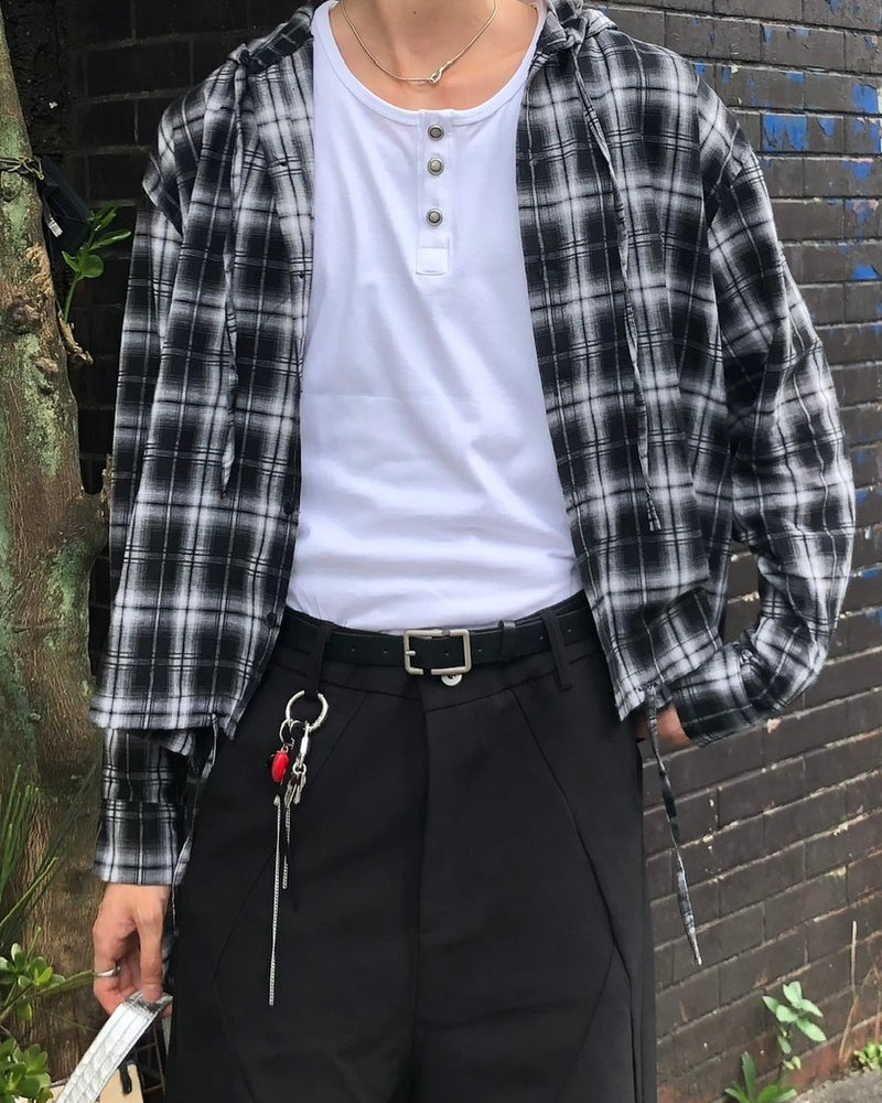 【Chikashitsu +】henry neck sleeveless (3color) / 【チカシツプラス】ヘンリーネックタンクトップ