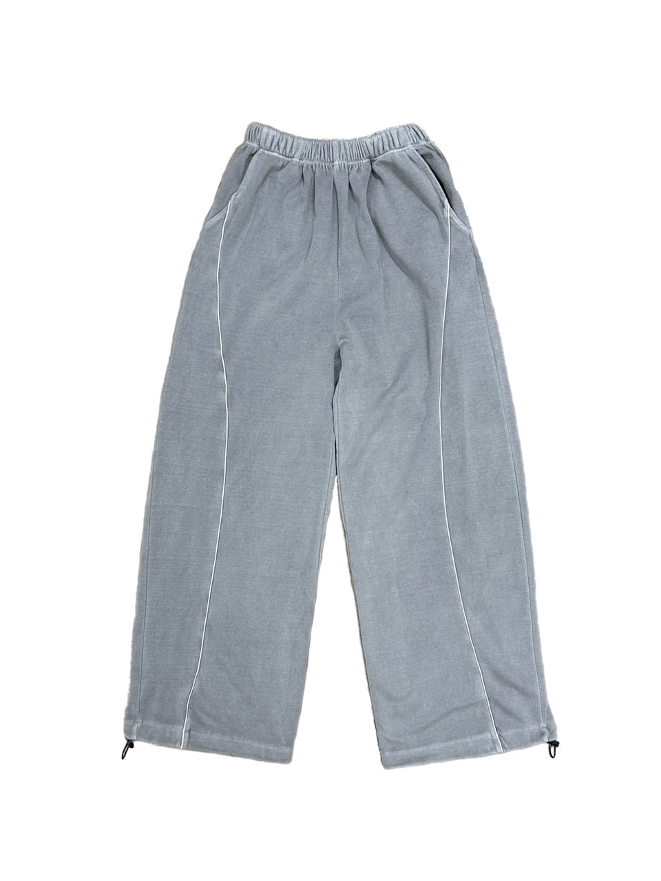 大阪店WEB限定受注制【Chikashitsu +】pigment piping wide sweat pants (2color)
