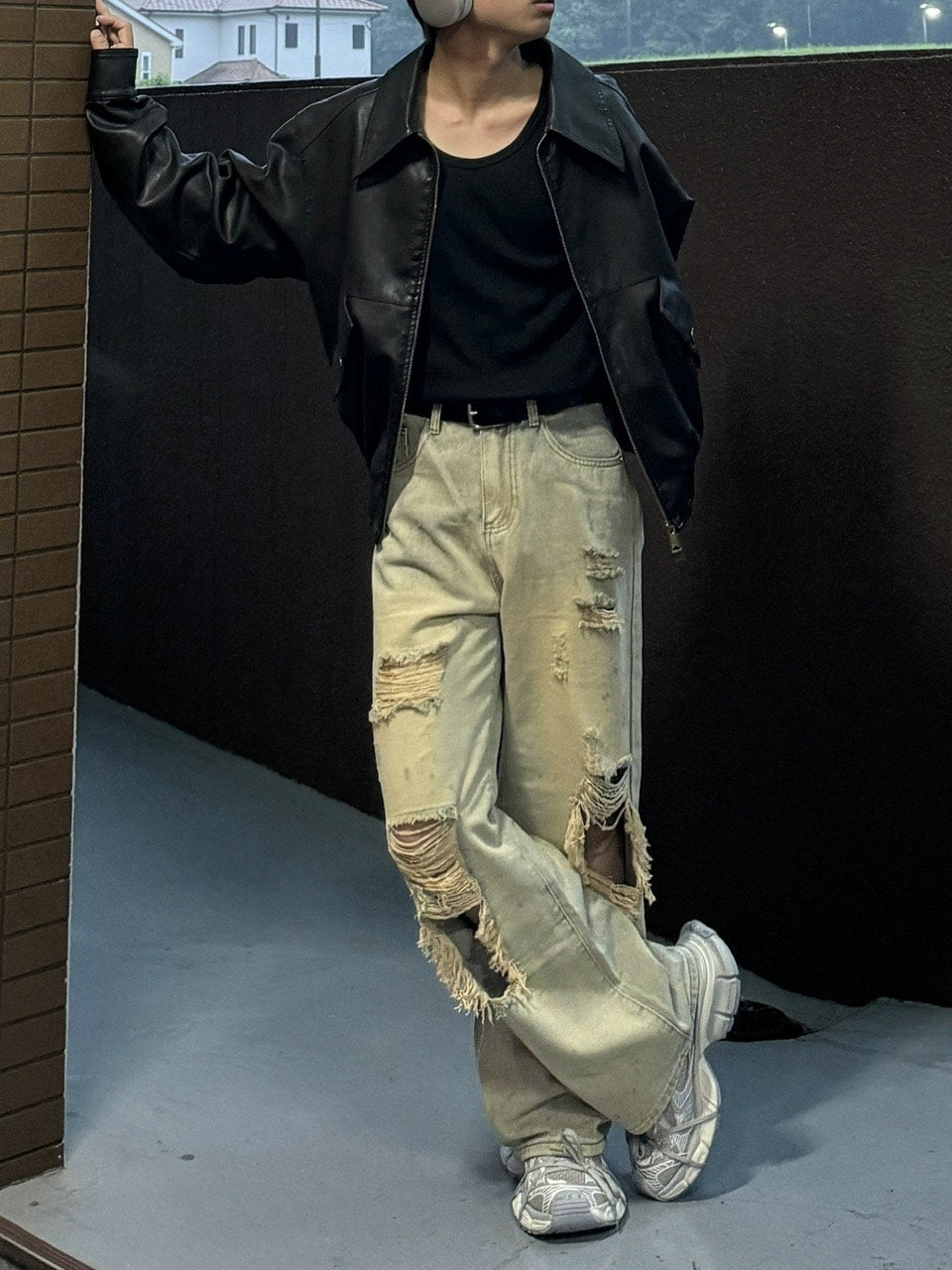 受注制【RENOL】damage denim pants