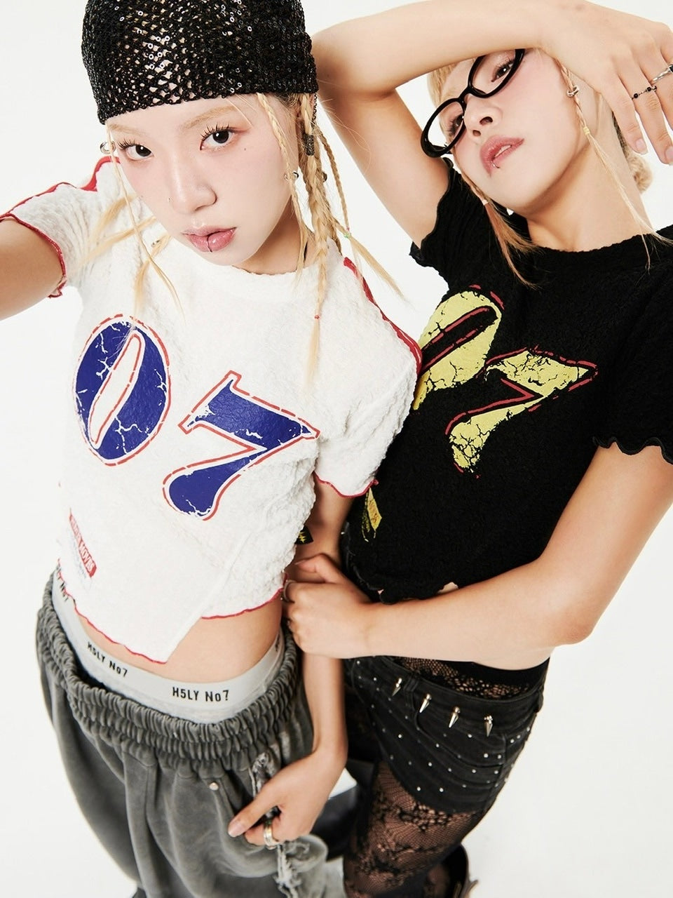 【HOLY NUMBER 7】07 Wave Crop T-shirt / 【ホーリーナンバーセブン】ウェイブクロップロゴプリント長袖Tシャツ