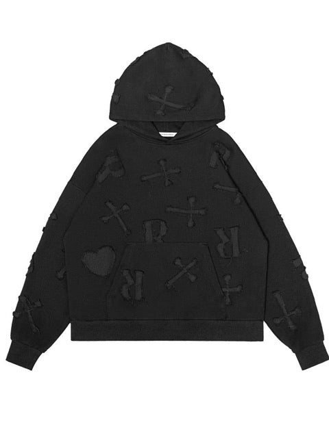 【RACER WORLDWIDE】Black Patch Hoodie