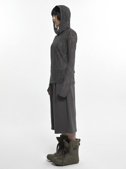 【NACHE】LACE HOODIE SHIRT