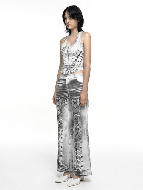 【NACHE】RACE UP PRINTED PANTS