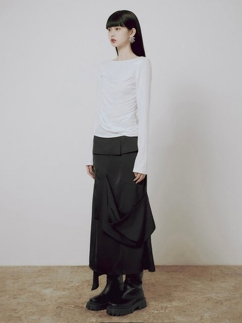 【FLAREUP】Drape Layered Long Sleeve
