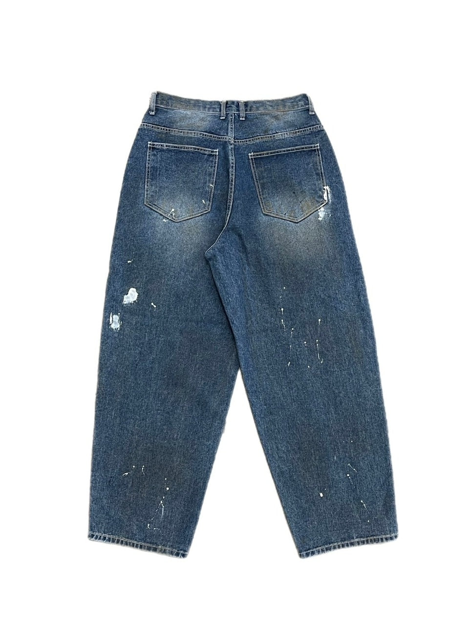 受注制【Chikashitsu +】painted buggy denim pants / 【チカシツプラス】ペイントバギーパンツデニムパンツ