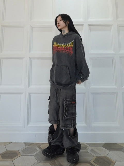 【LOVE KILLER】Graphic black letter logo hoodie