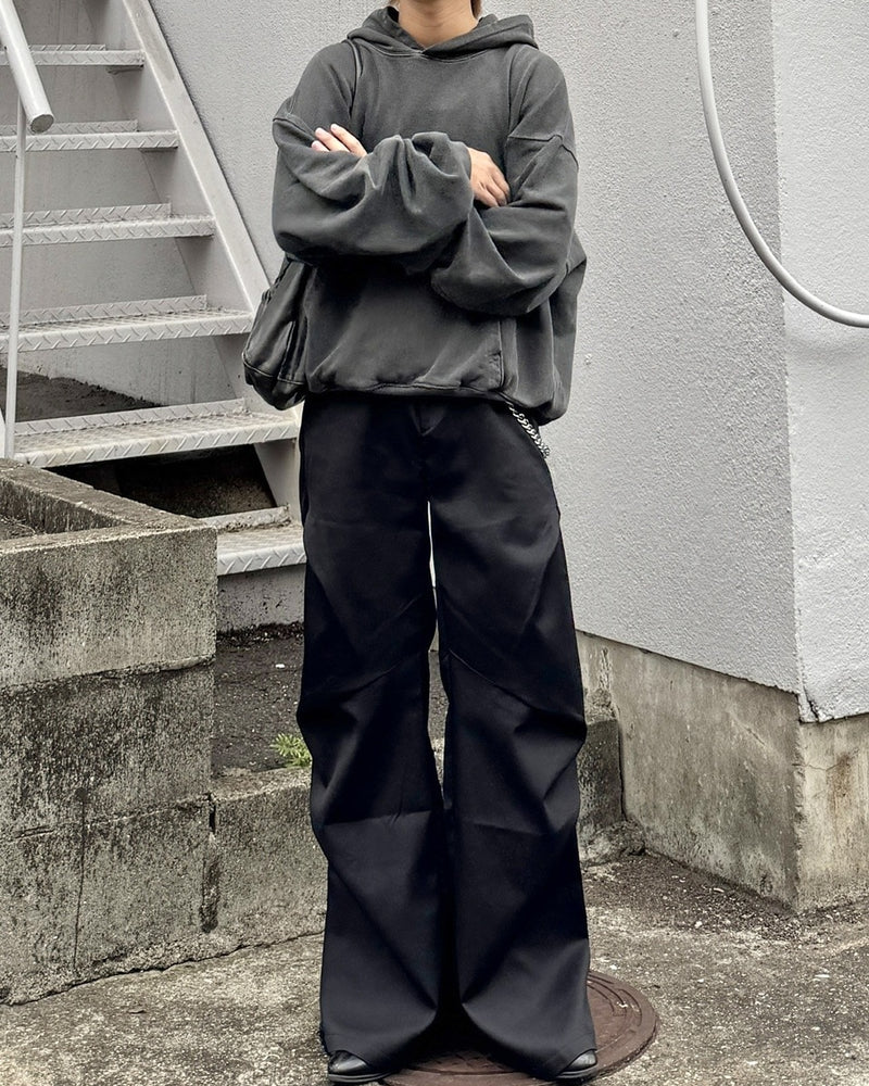 受注制【RENOL】pigment cropped hoodie