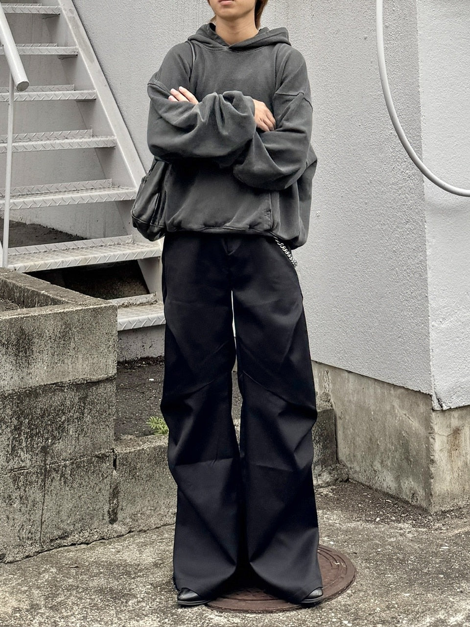 受注制【RENOL】pigment cropped hoodie