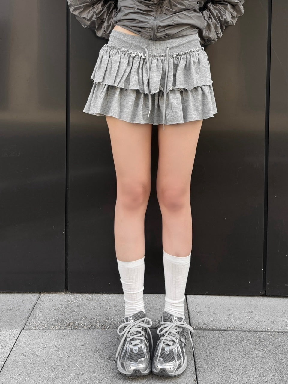 受注制【oaks】sweat frill mini skirt (3color) / 【オークス】スウェットフリルミニスカート