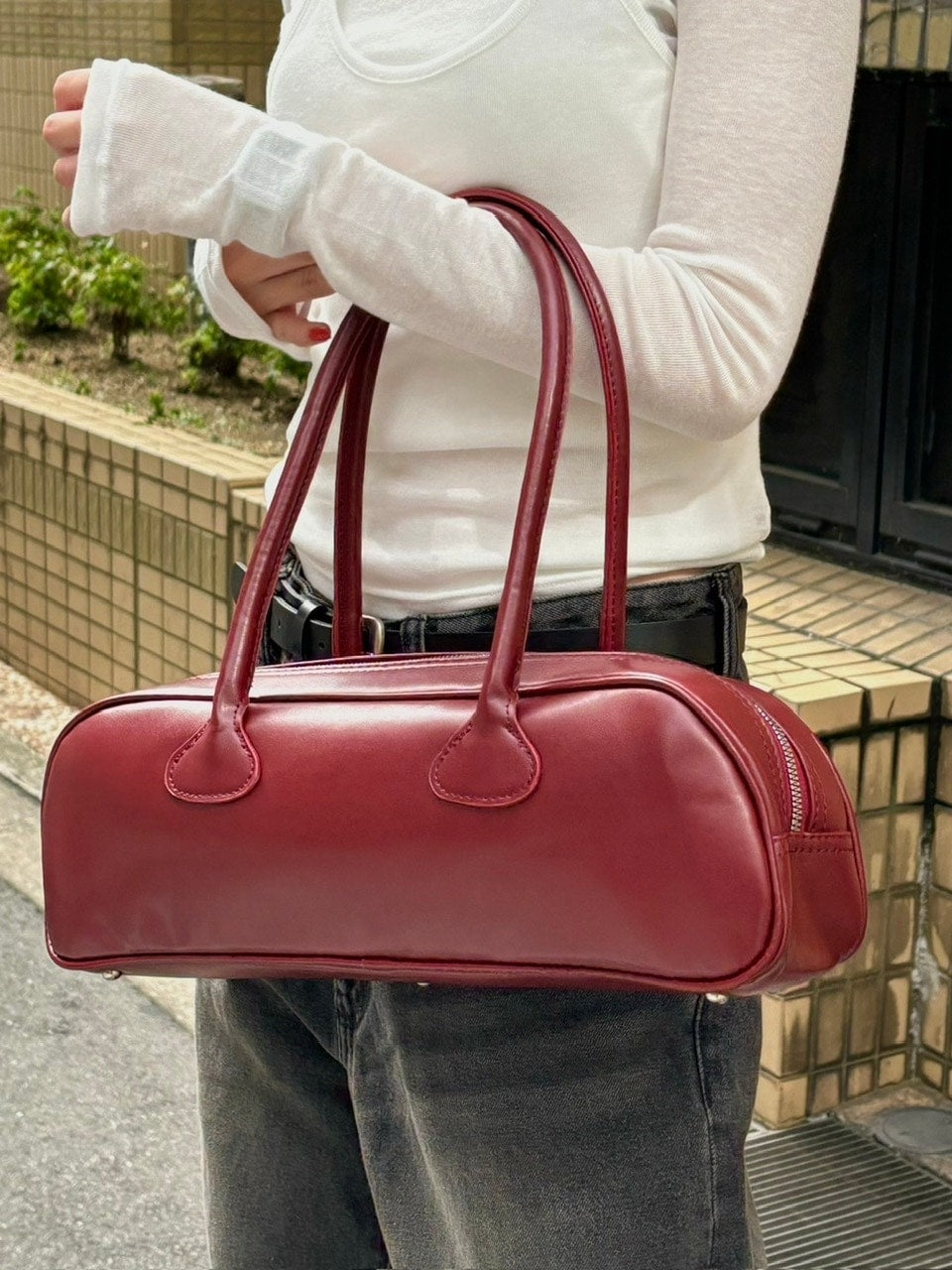 受注制【oaks】fake leather shoulder bag (2color)