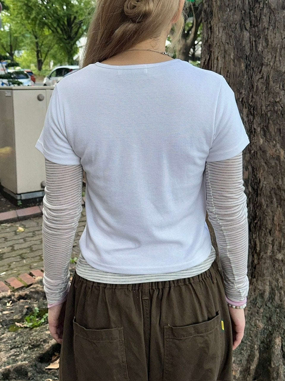 受注制【oaks】see-through stripe long sleeve (3color)