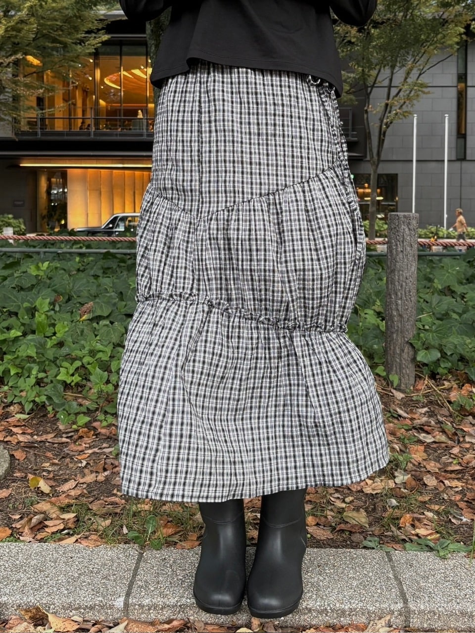 受注制【oaks】shirring long skirt (2color)