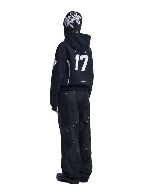 【NOMANUAL】17 FOOTBALL HOODIE / 【ノーマニュアル】ロゴプリント長袖パーカー
