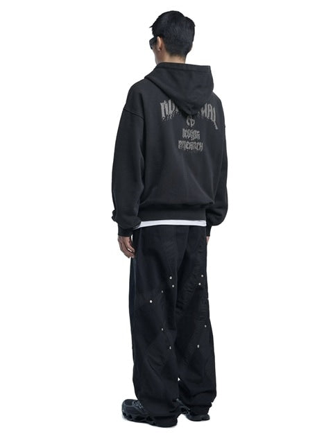 【NOMANUAL】OVERDYED LAYER HOODED ZIP-UP / 【ノーマニュアル】オーバーダイドレイヤージップアップ長袖パーカー