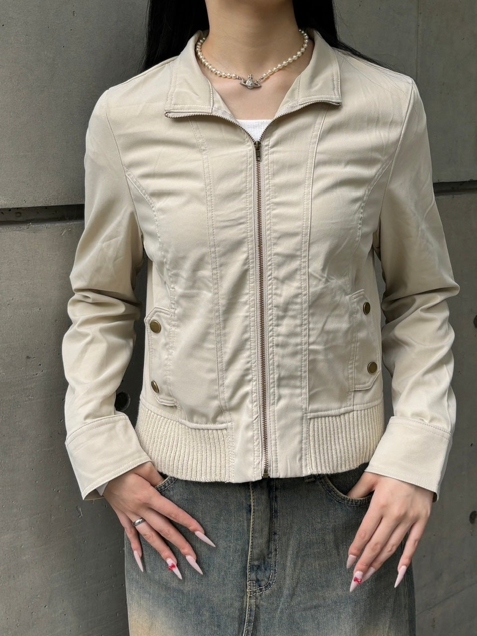 受注制【oaks】vintage patchwork cropped jacket