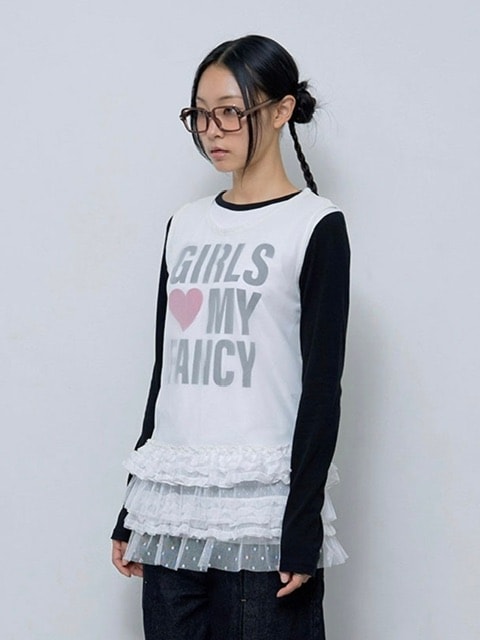 【FANCY CLUB】DOT LAYERED DRESS