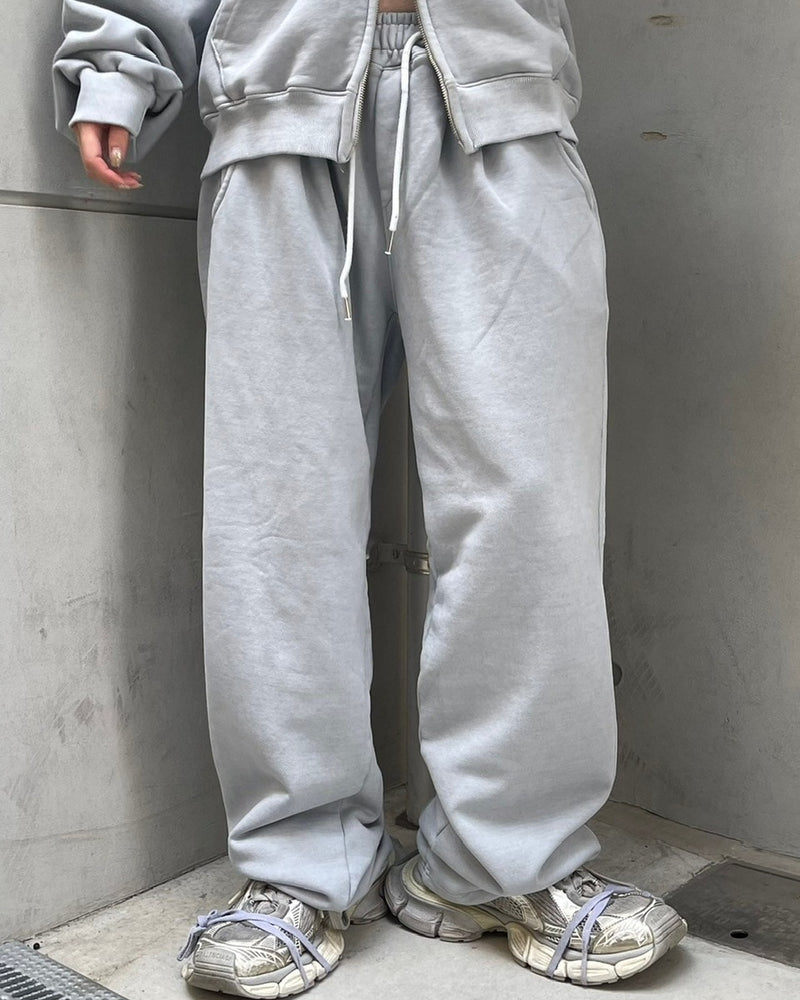 受注制【Chikashitsu +】unisex pigment wash string sweat pants (4color)
