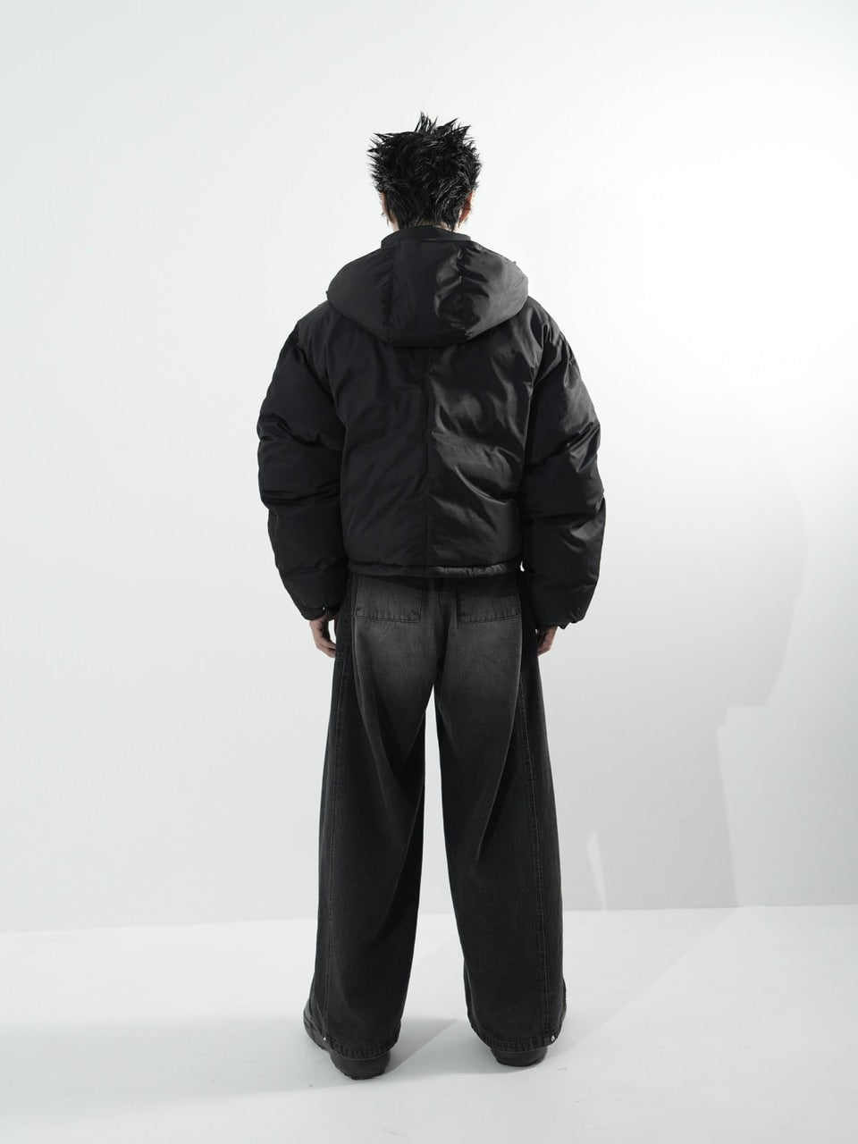 【CS】2way cropped puffer jacket (black)