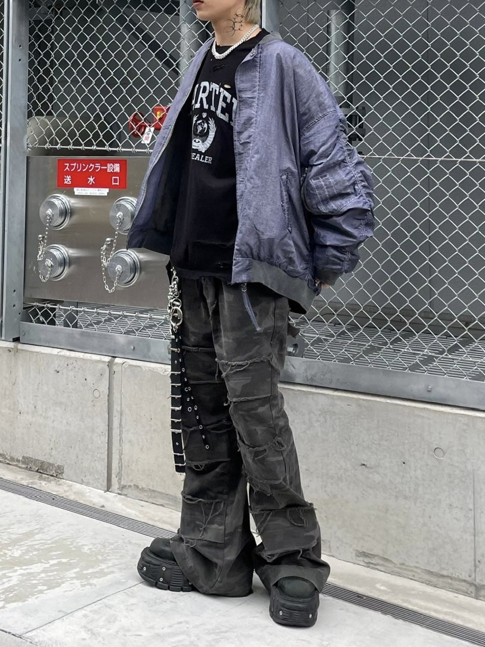 受注制【Never mind the XU】washed shirring blouson