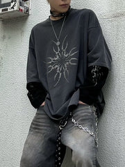 受注制【Never mind the XU】tribal layered long sleeve tee