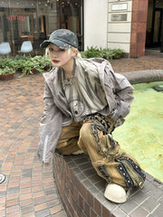 受注制【Never mind the XU】garment washing print long sleeve tee (2color) / 【ネバーマインドザエックスユー】ウォッシングプリント長袖Tシャツ