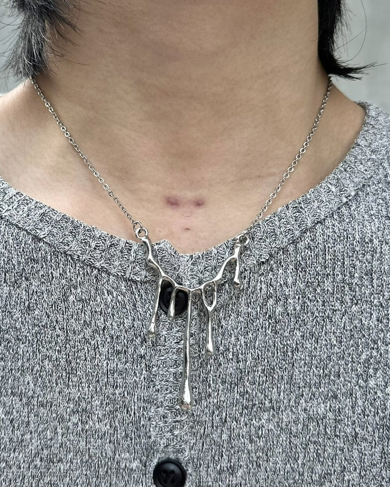 国際配送【LUV CODE】liquid design necklace