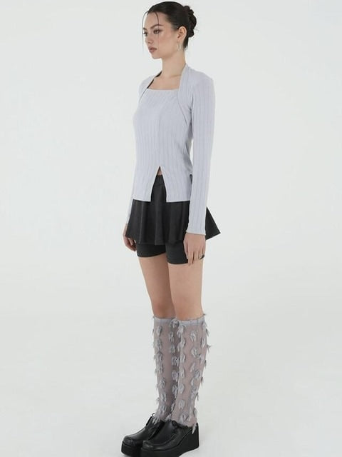 【Uglyshadow】US BOLERO SLIT TOP / 【アグリーシャドウ】スリッド長袖ボレロ