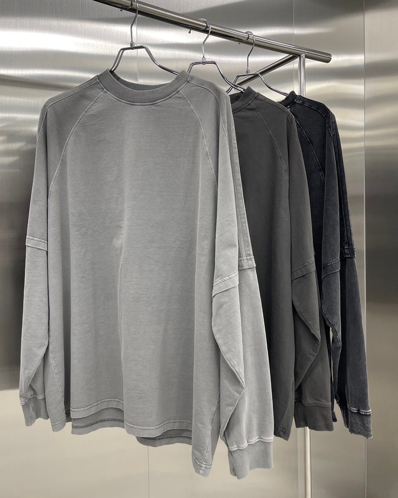 【nmtc +】side line layered long sleeve tee (3color)