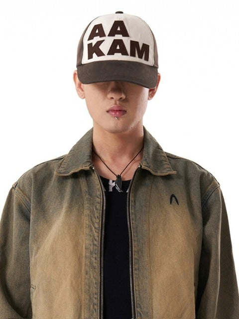 【AAKAM】Leather Patch Ball Cap