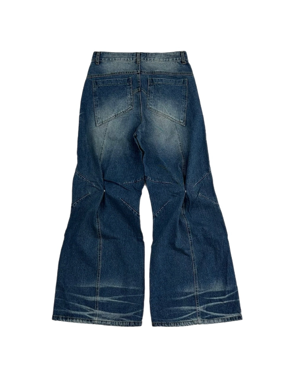 大阪店WEB限定受注制【Chikashitsu +】back snap wide flare denim pants (2color)