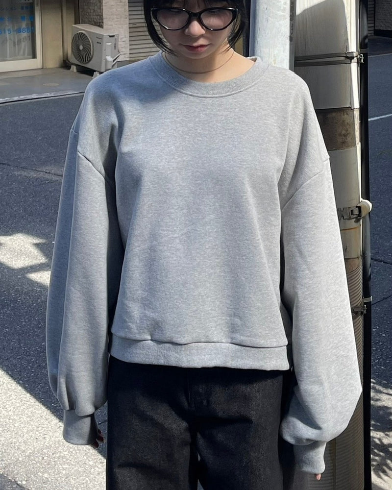 受注制【Chikashitsu +】unisex cropped balloon sweat (3color) / 【チカシツプラス】ユニセックスクロップバルーン長袖スウェットシャツ