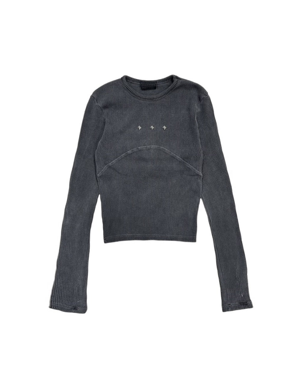 受注制【Never mind the XU】pigment rib long sleeve (3color)