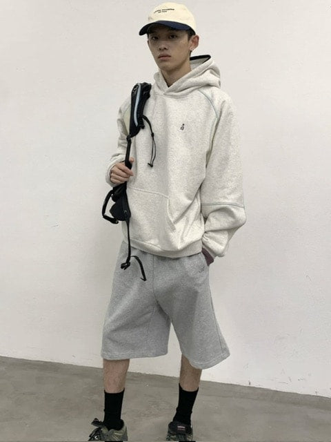 【ARCH by ROARINGWILD】Patchwork Fleece Hooded Sweatshirt