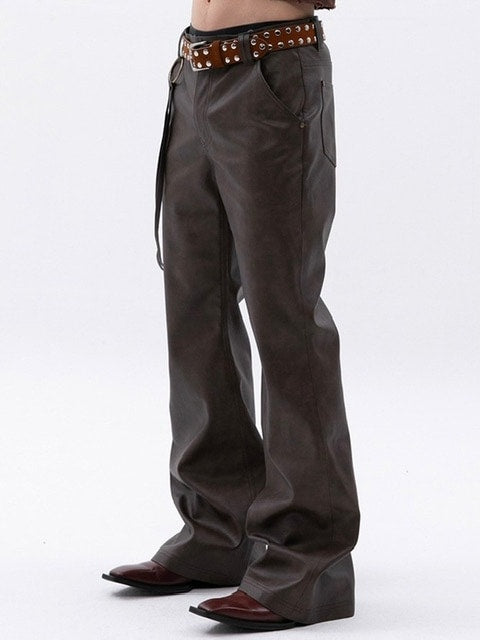 【ESC STUDIO】rockstern leather bootcut pants