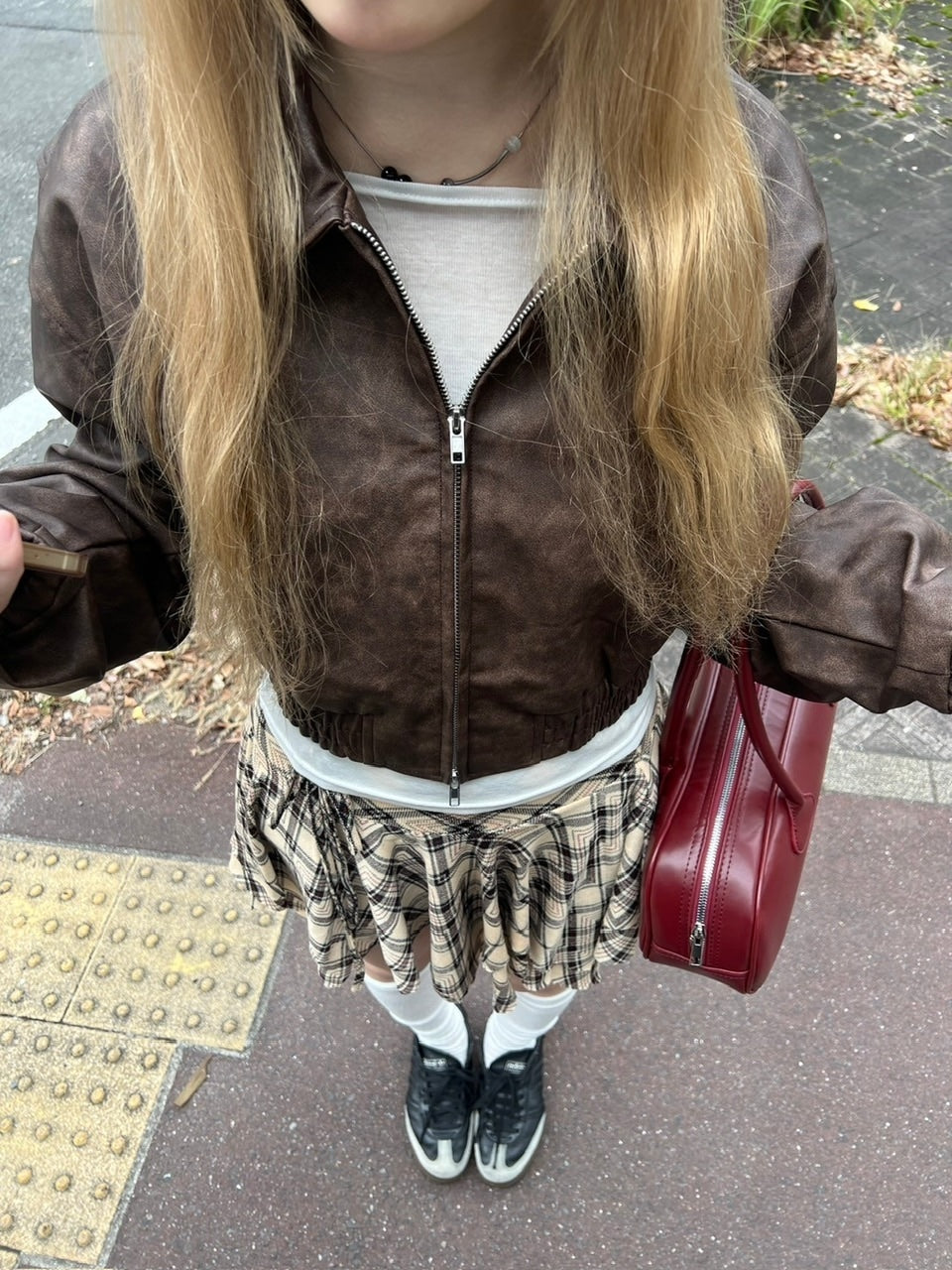 受注制【oaks】fake leather jacket (2color) / 【オークス】フェイクレザージャケット